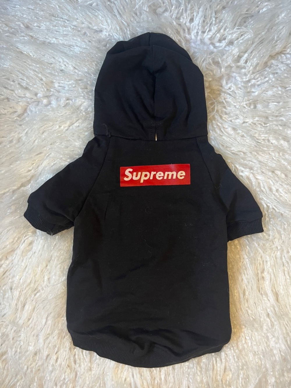 New Dog Black Hoodie shirt with Red Logo, size large